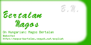 bertalan magos business card